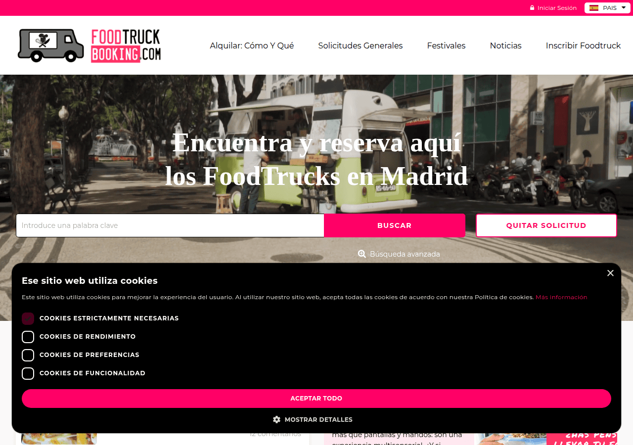 Screenshot of foodtruckbooking.es
