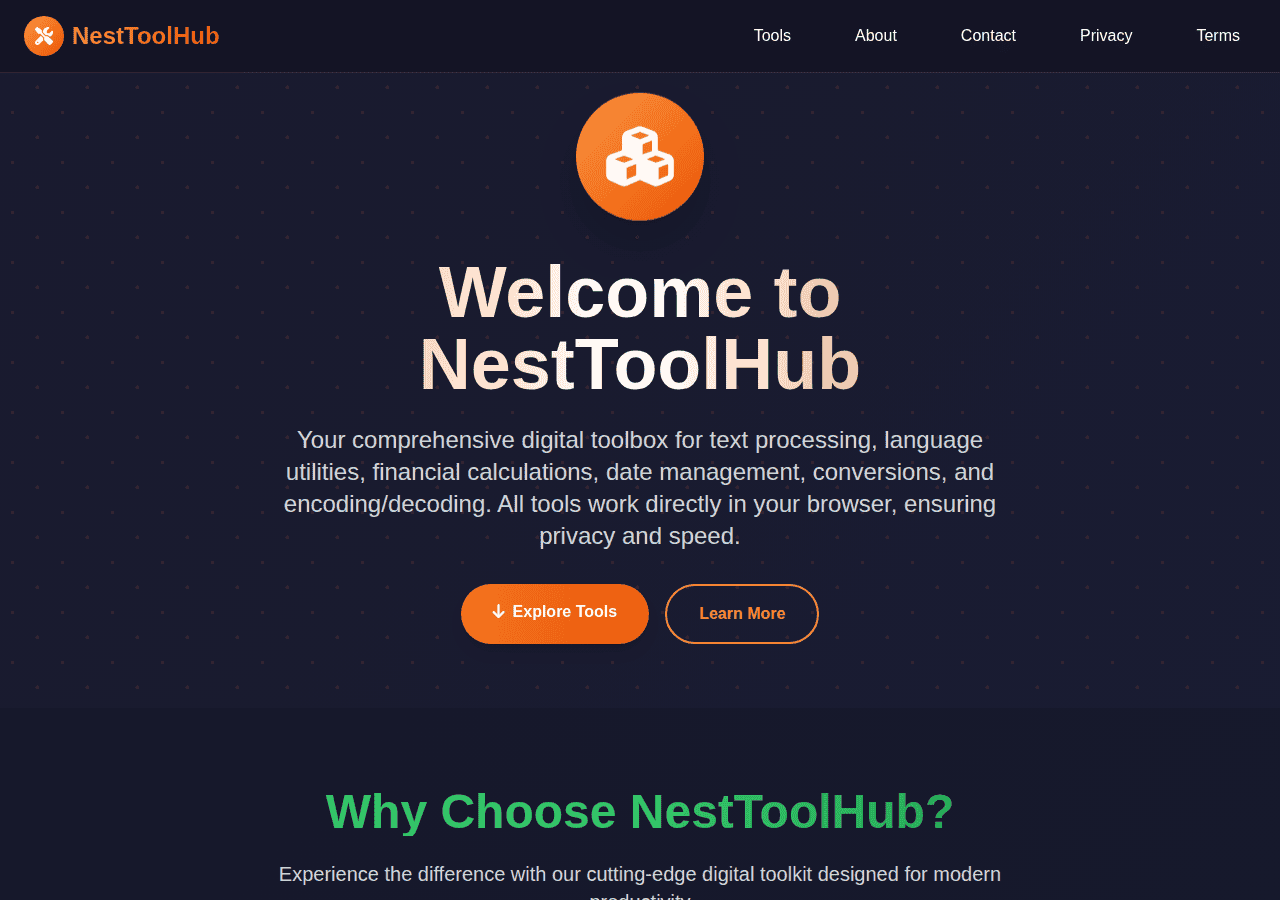 Screenshot of nesttoolhub.com