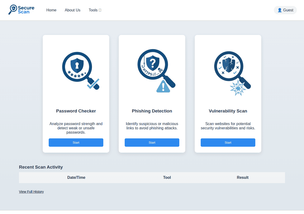Screenshot of securescanplatform.com