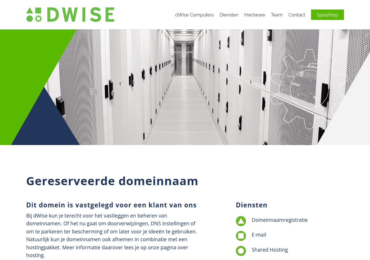 Screenshot of dwise.nl