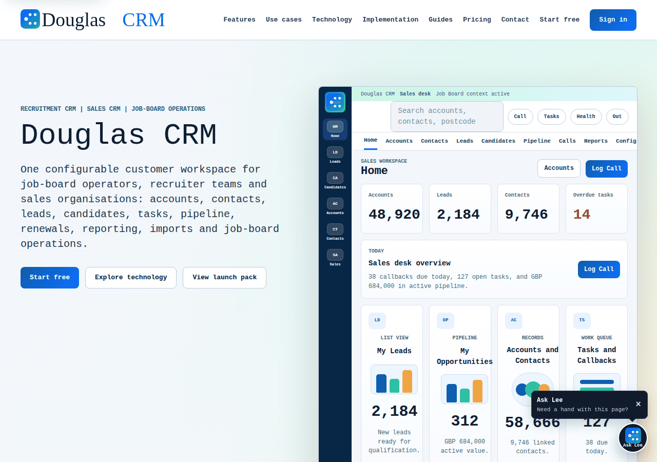Screenshot of douglascrm.com