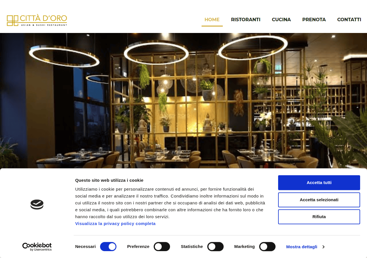 Screenshot of ristorantecittadoro.com