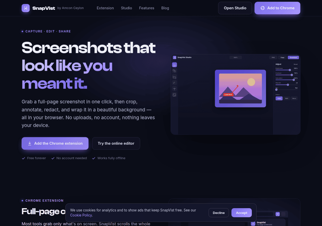 Screenshot of snapvist.com