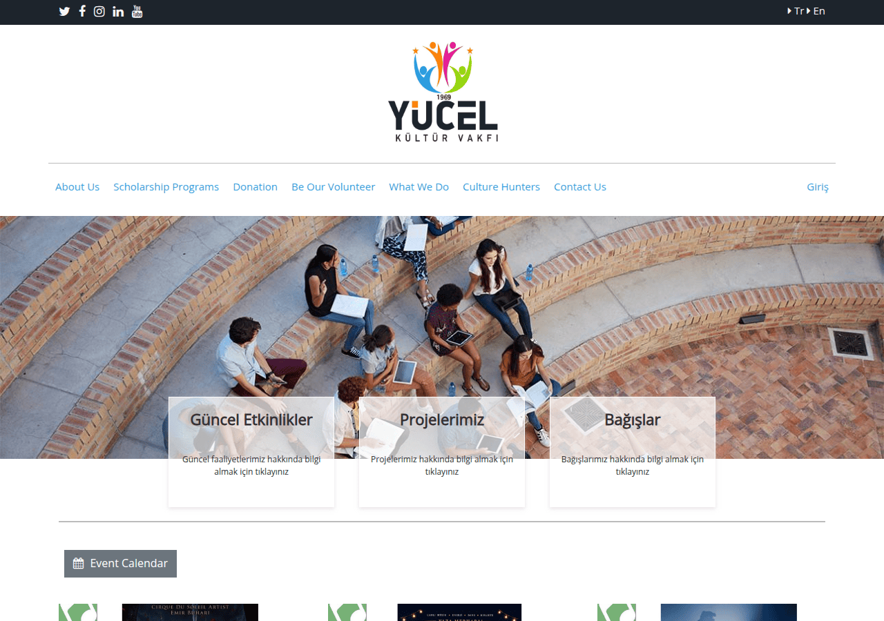 Screenshot of yucelkulturvakfi.org