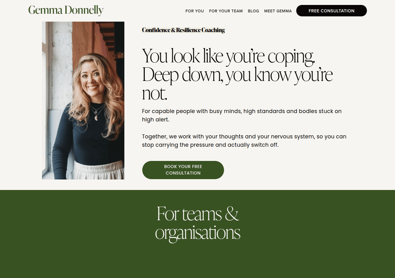 Screenshot of coachingwithgemma.co.uk