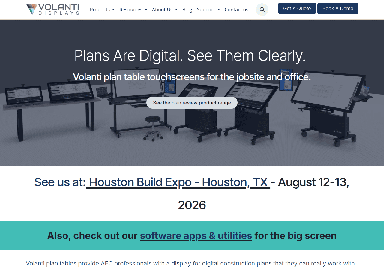 Screenshot of volantidisplays.com