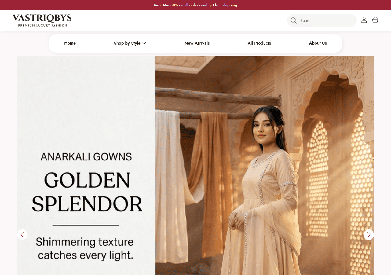 Screenshot of vastriqbys.in
