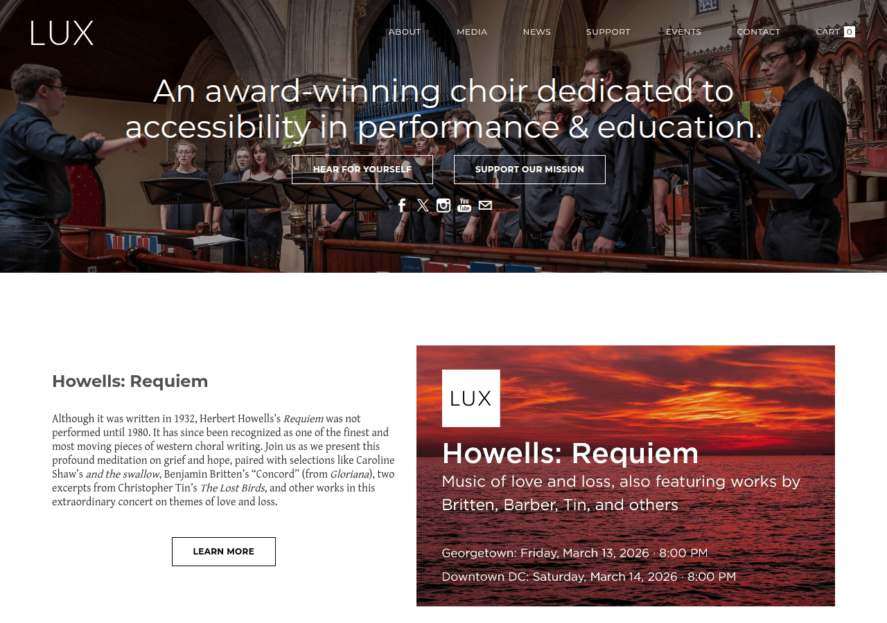 Screenshot of choirlux.com