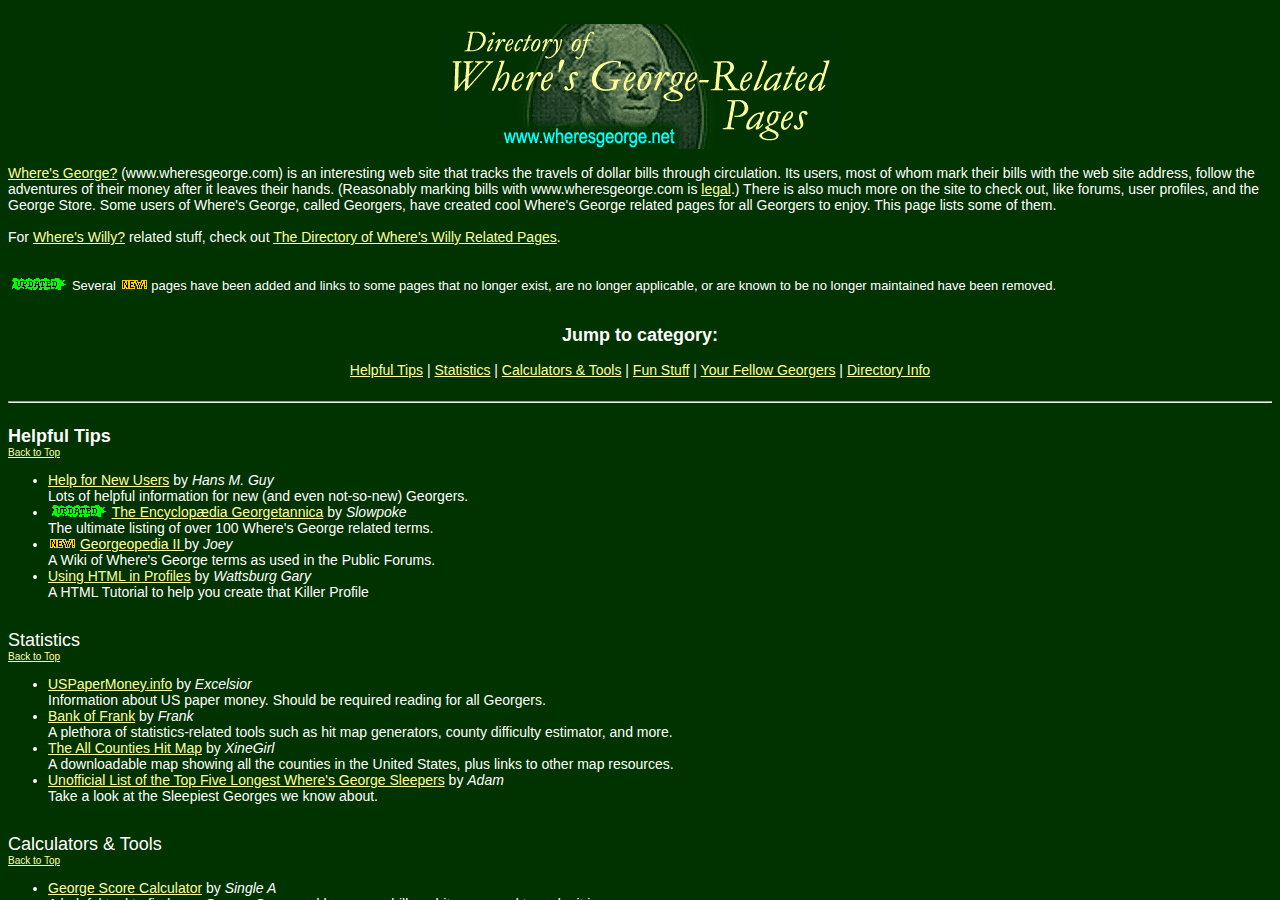 Screenshot of wheresgeorge.net