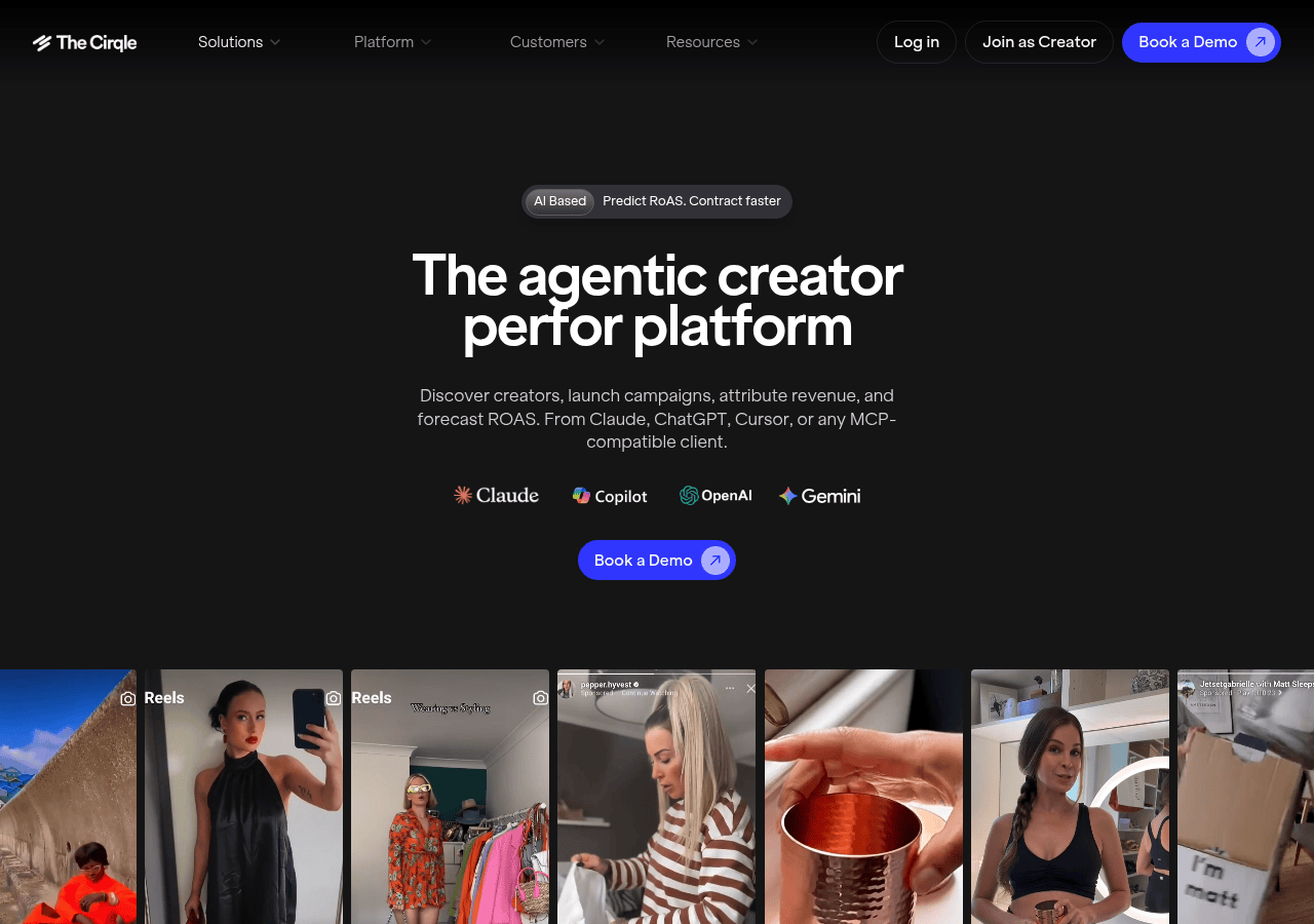 Screenshot of thecirqle.com