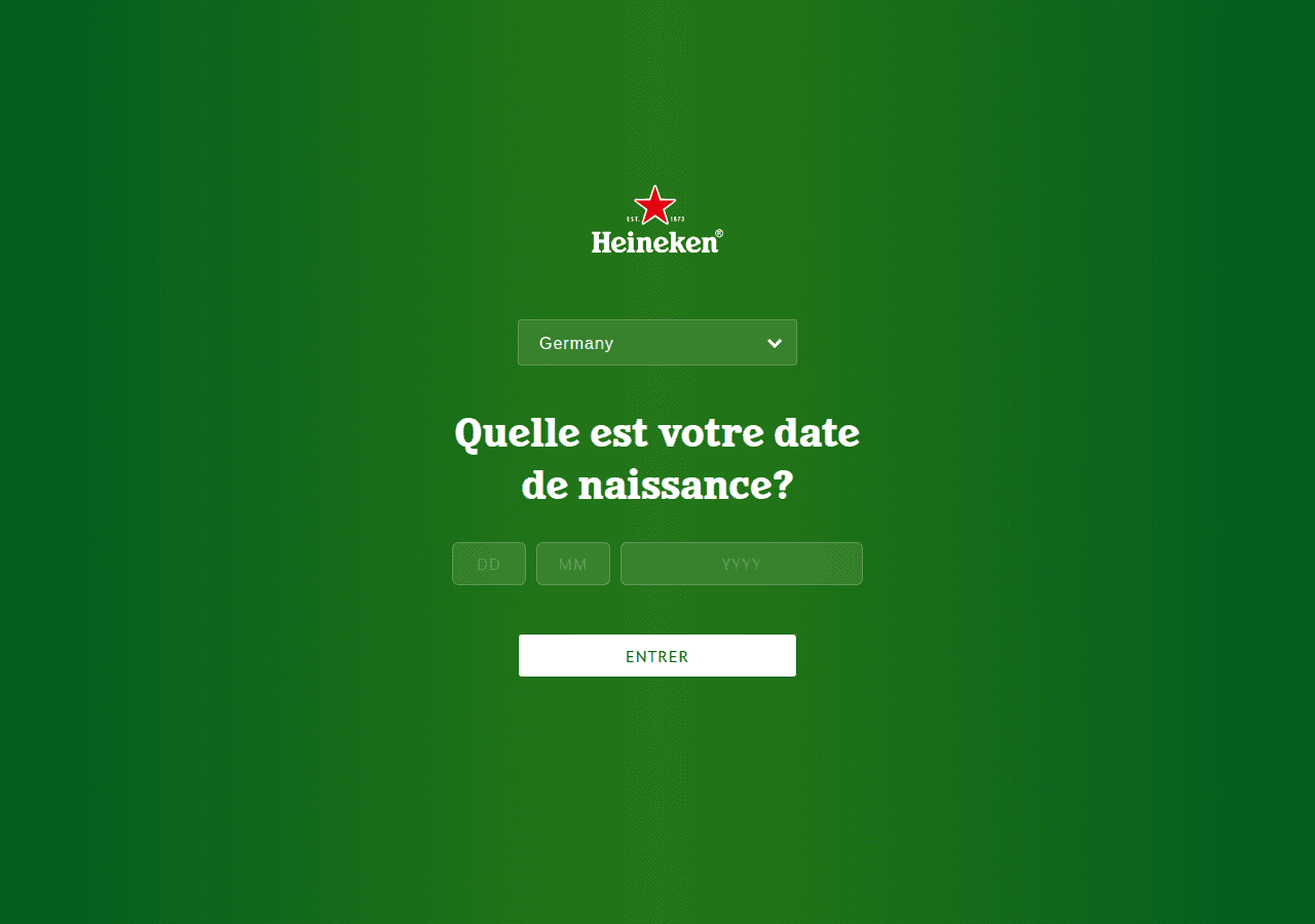 Screenshot of heineken.com