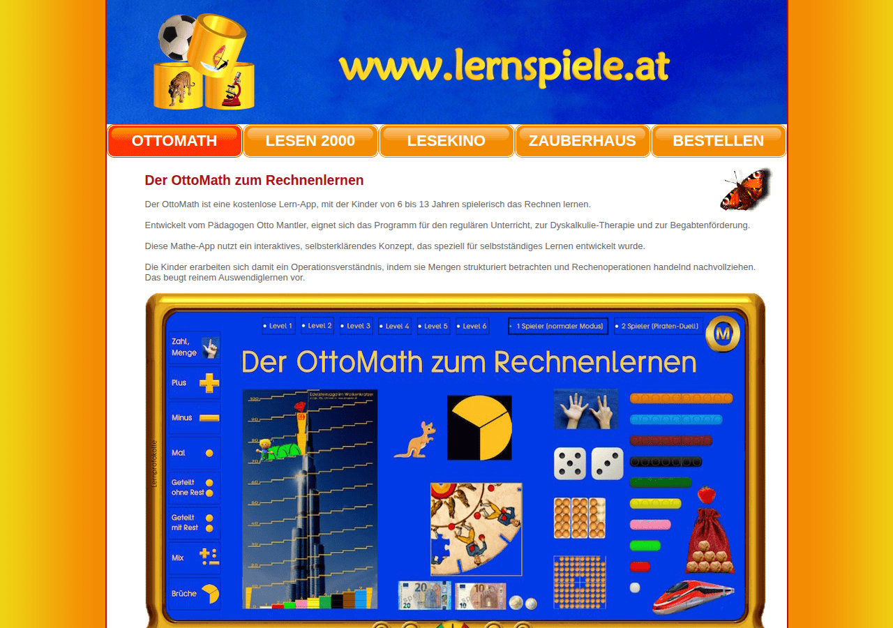 Screenshot of lernspiele.at