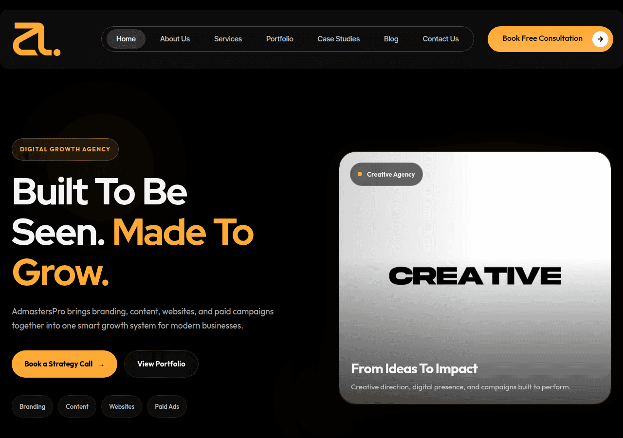 Screenshot of admasterspro.com