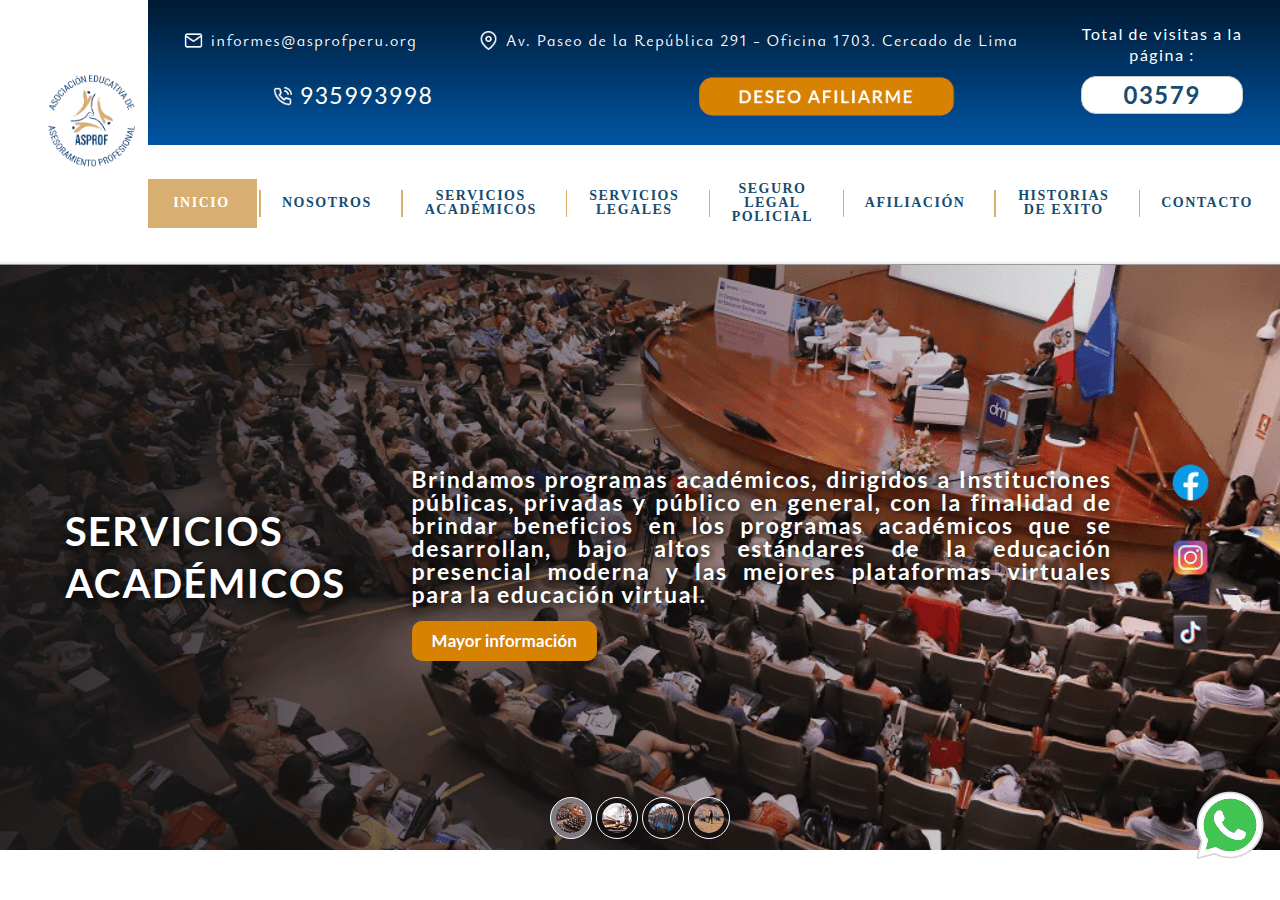 Screenshot of asprofperu.org