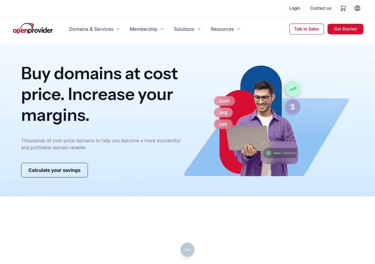 Screenshot of openprovider.com