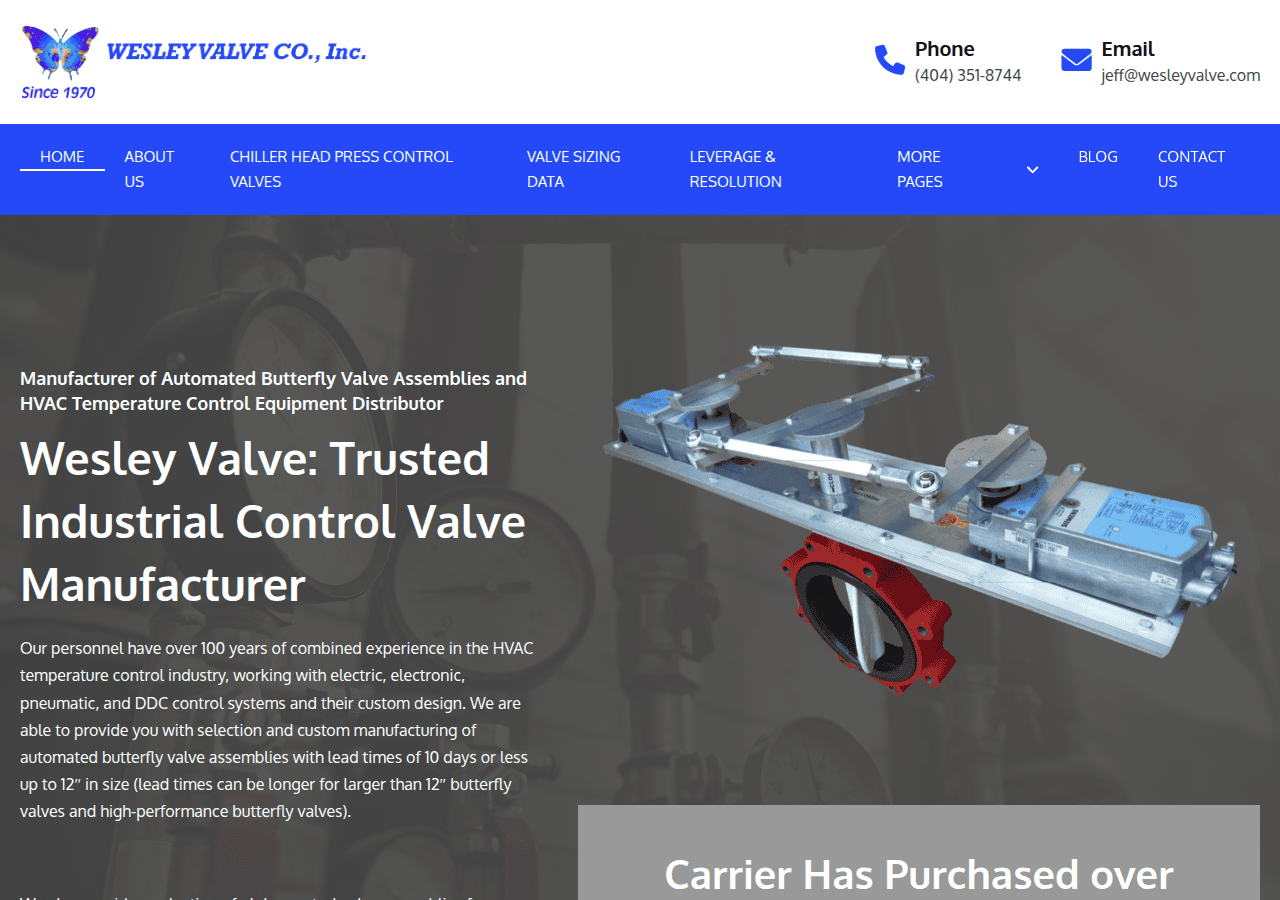 Screenshot of wesleyvalve.com