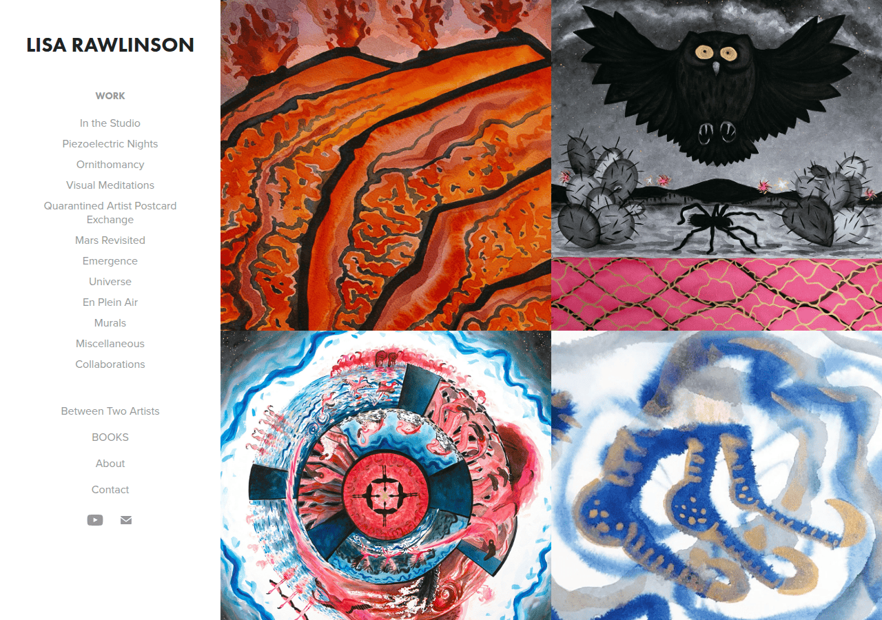 Screenshot of lisarawlinsonart.com