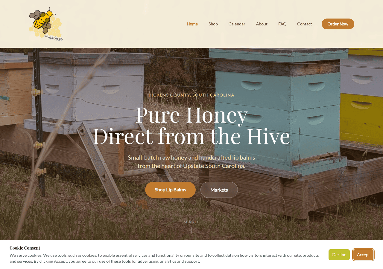 Screenshot of thebeesbuds.com
