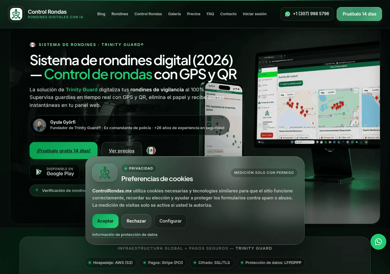Screenshot of controlrondas.mx