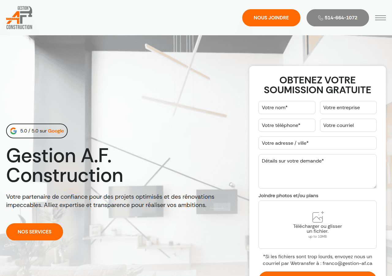 Screenshot of gestion-af.ca