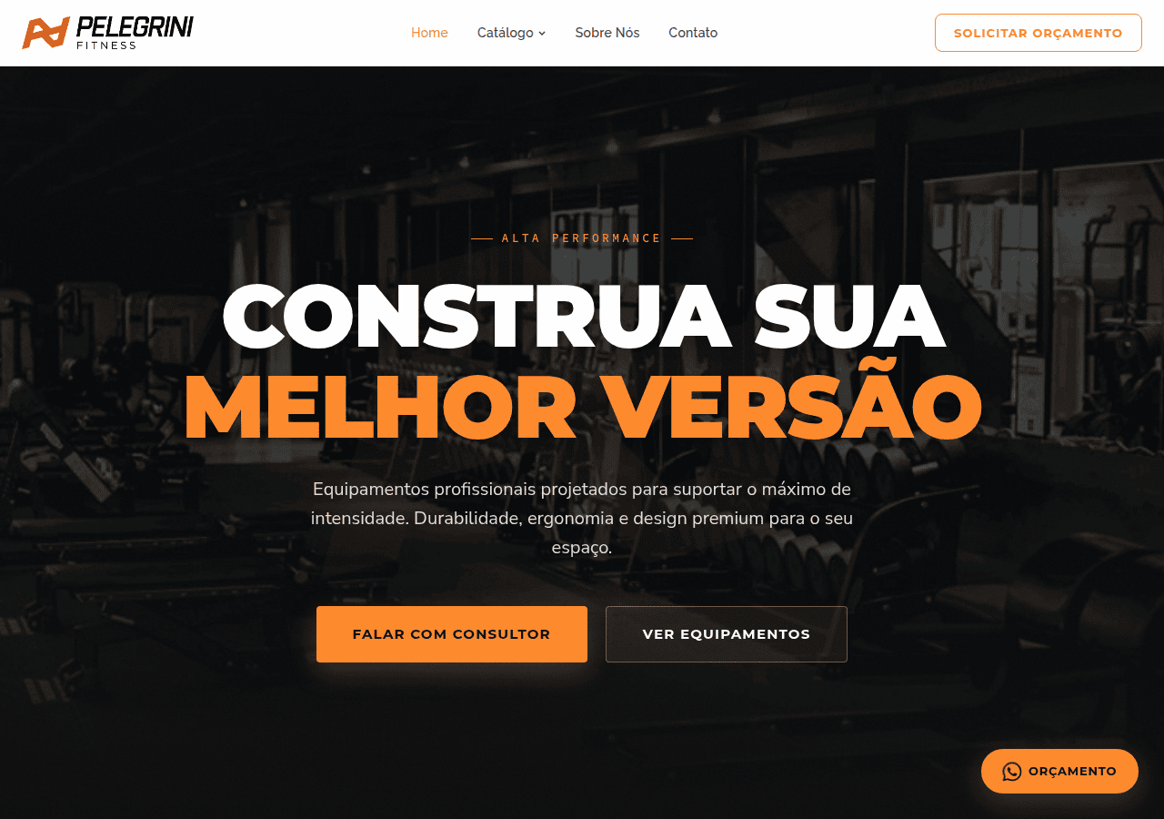 Screenshot of pelegrinifitness.com.br