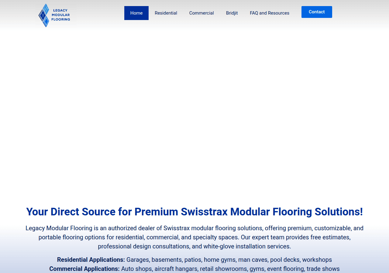 Screenshot of legacymodularflooring.com