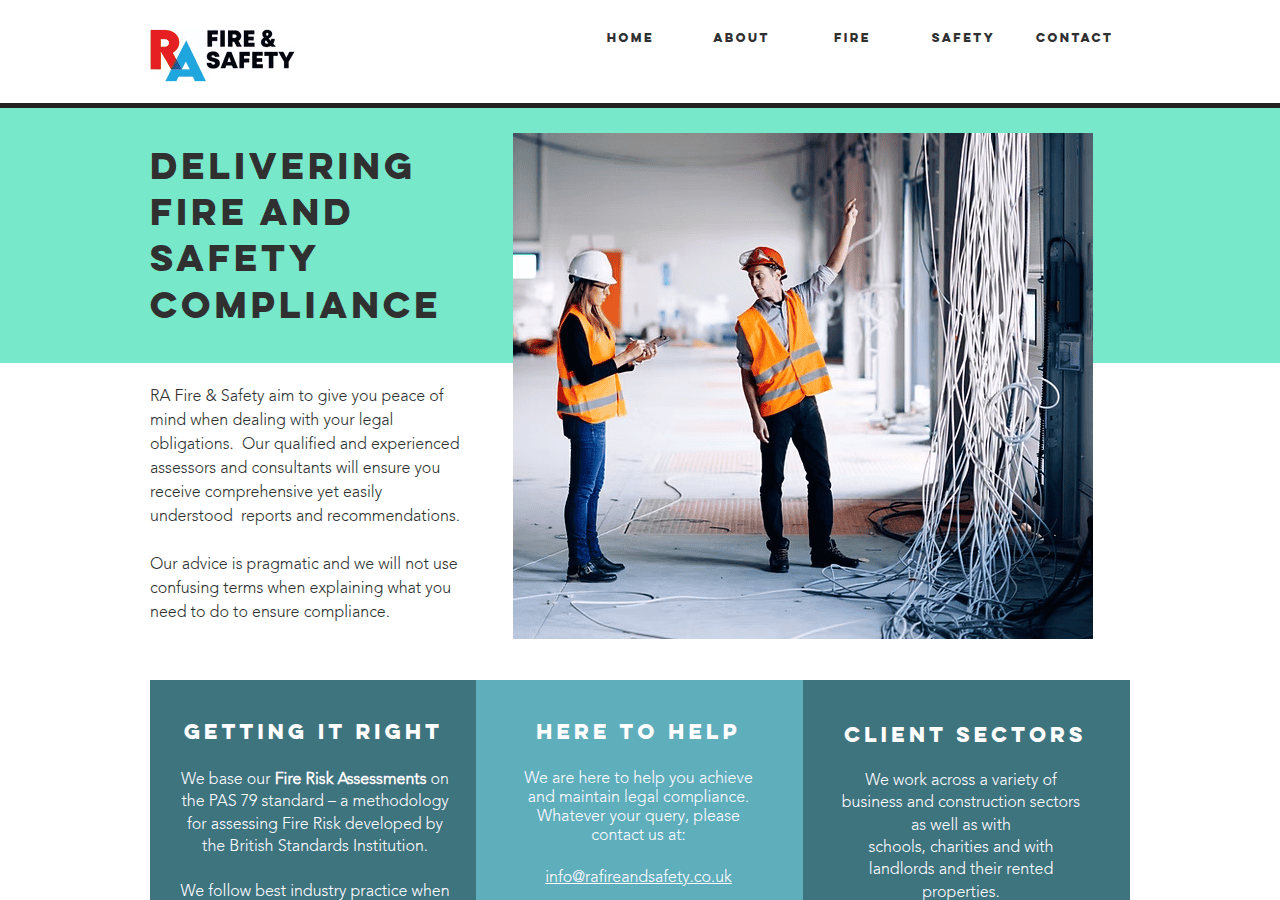 Screenshot of rafireandsafety.co.uk