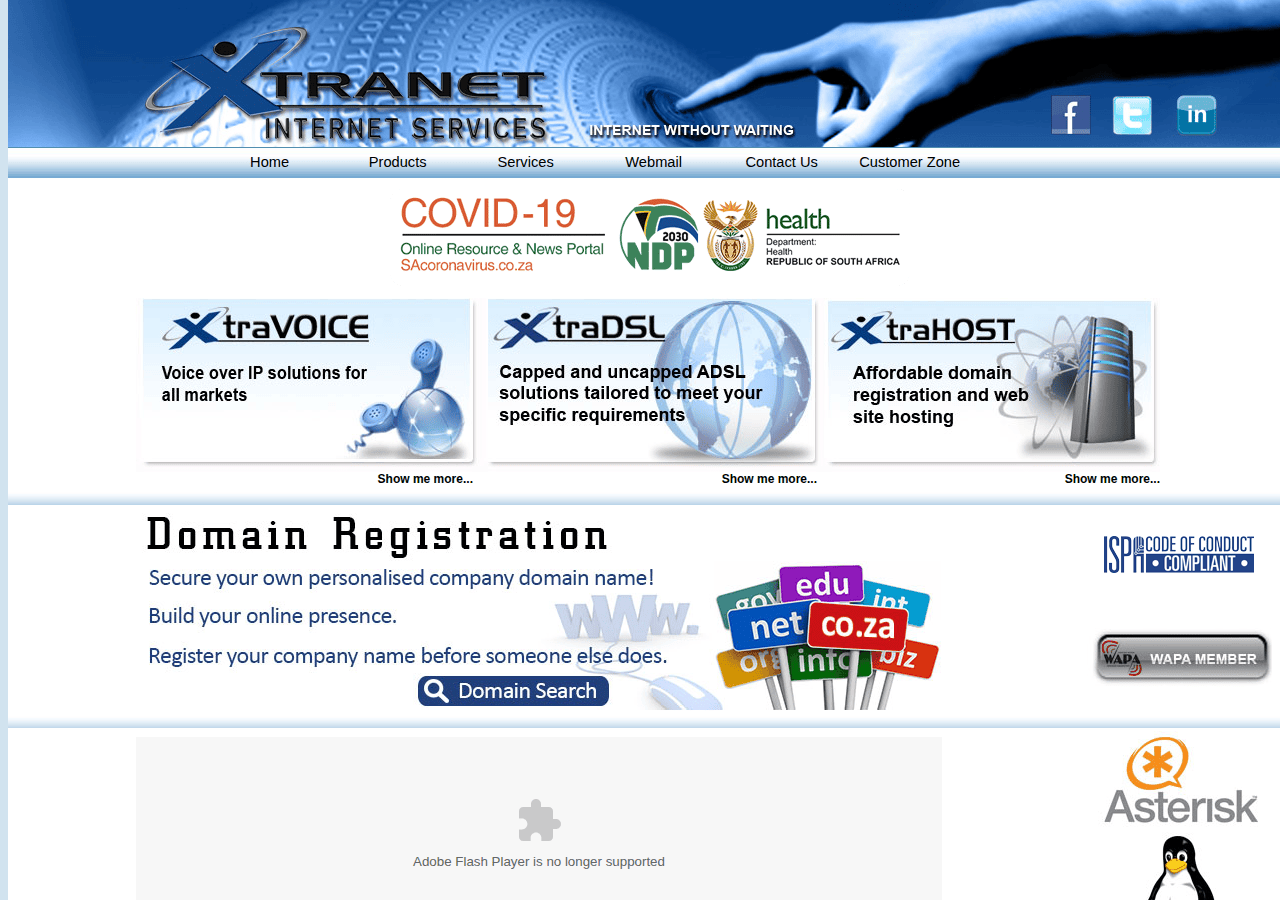 Screenshot of xis.co.za