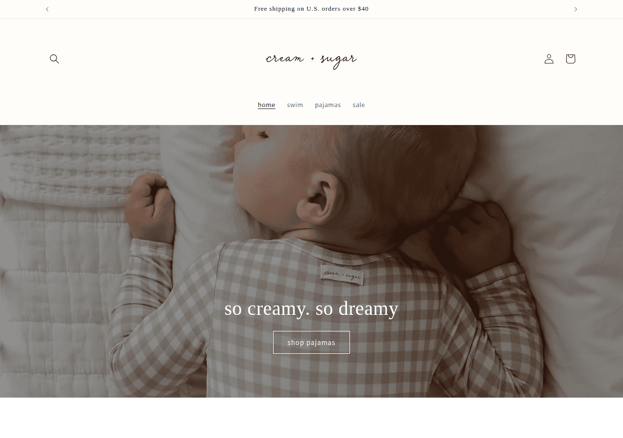 Screenshot of creamandsugarkids.com