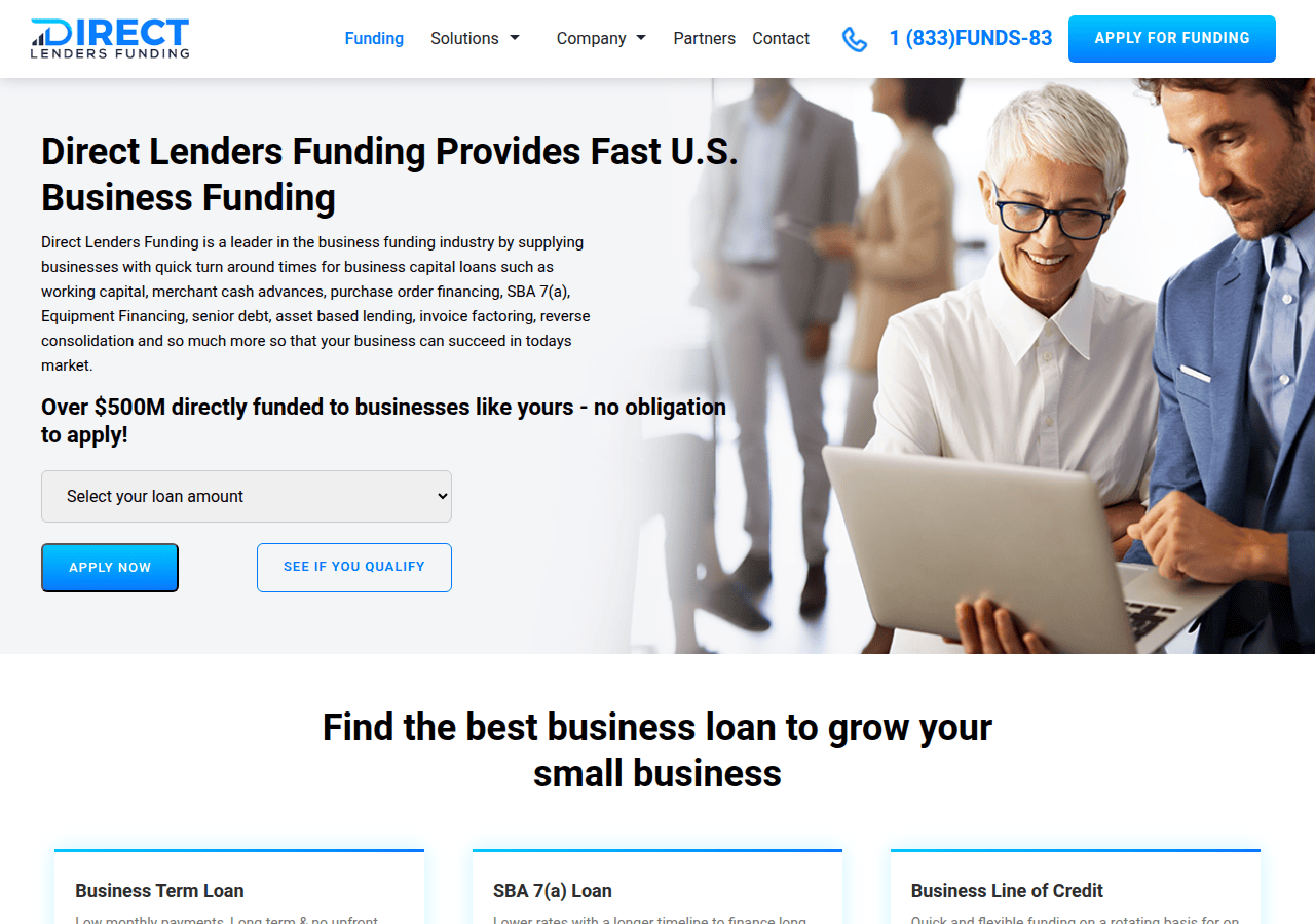 Screenshot of directlendersfunding.com