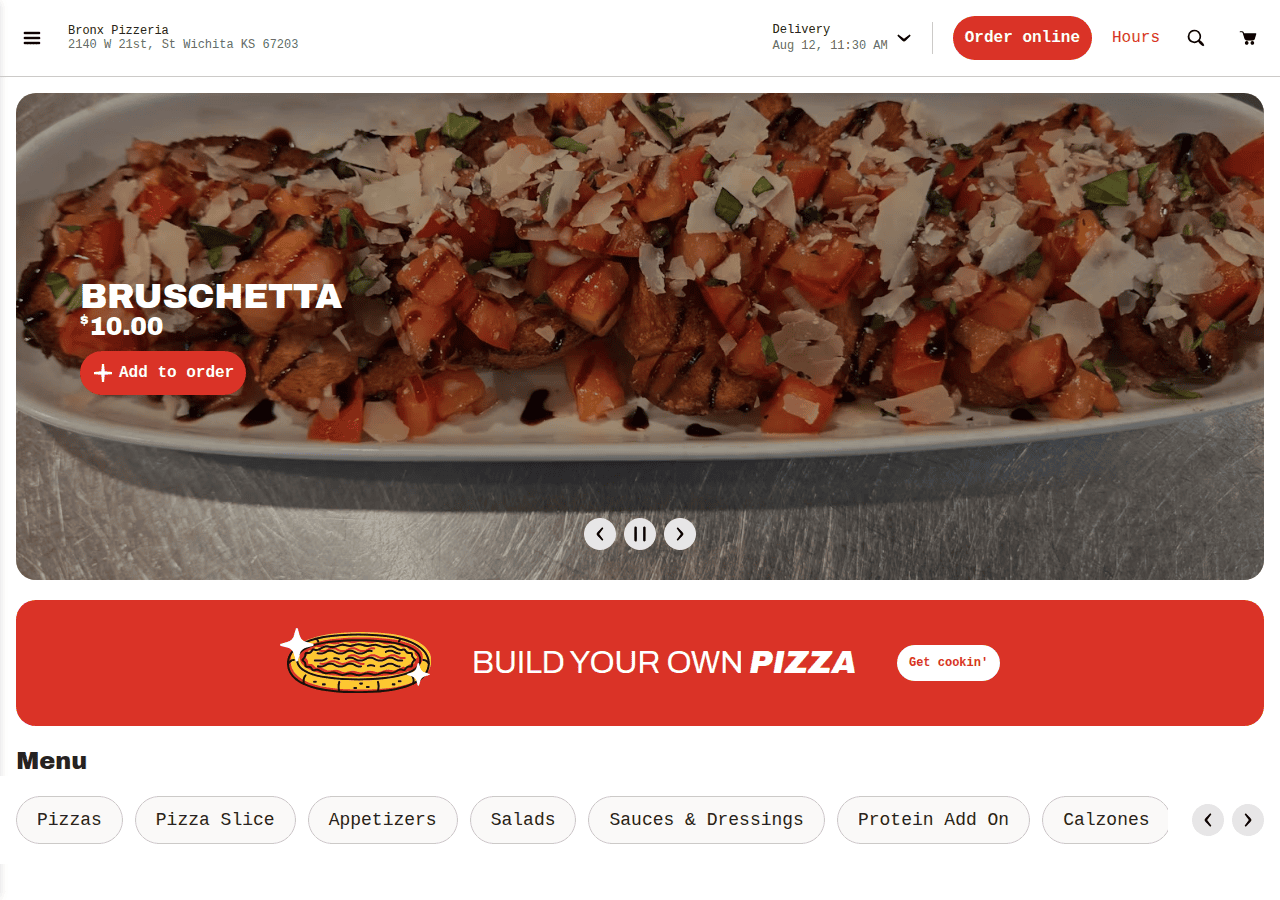 Screenshot of bronxpizzeriaks.com