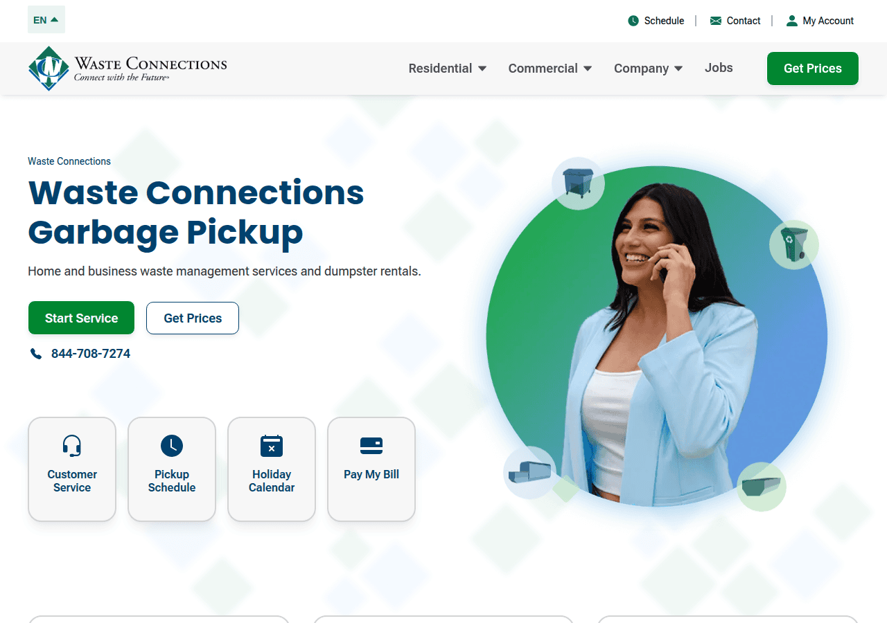 Screenshot of wasteconnections.com