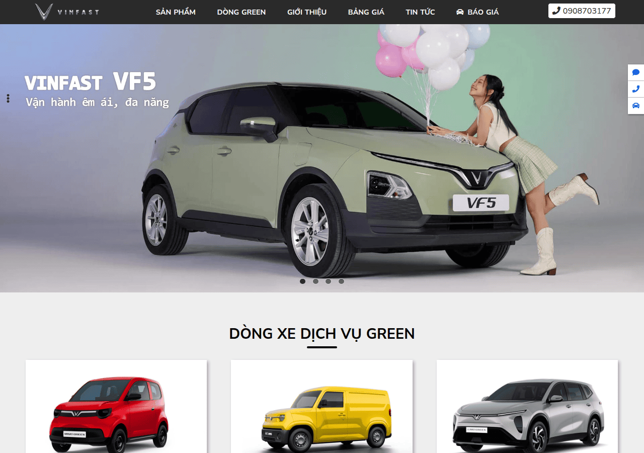 Screenshot of hcm-vinfast.com.vn