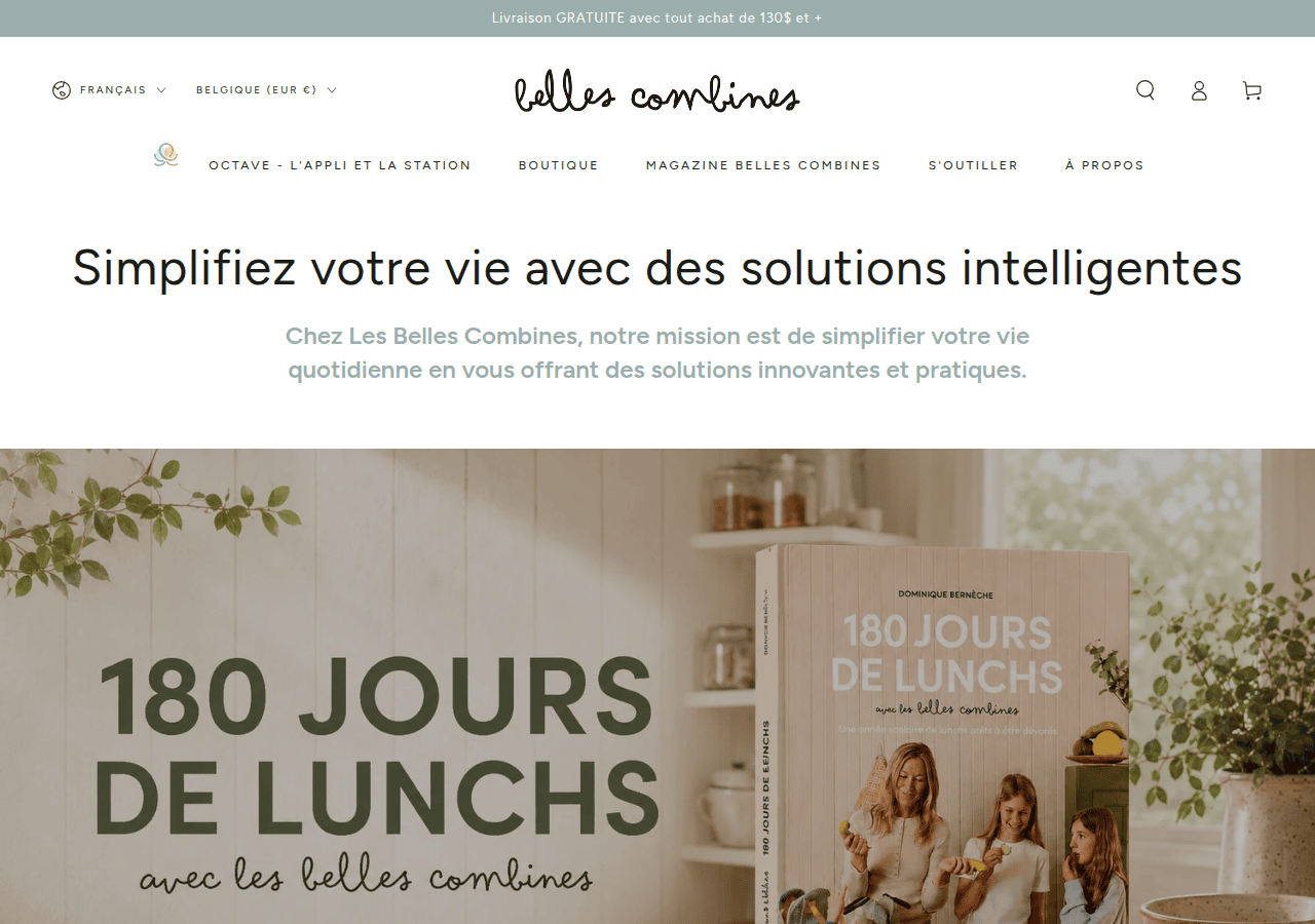 Screenshot of bellescombines.fr