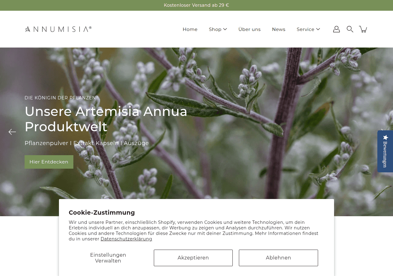 Screenshot of annumisia.de