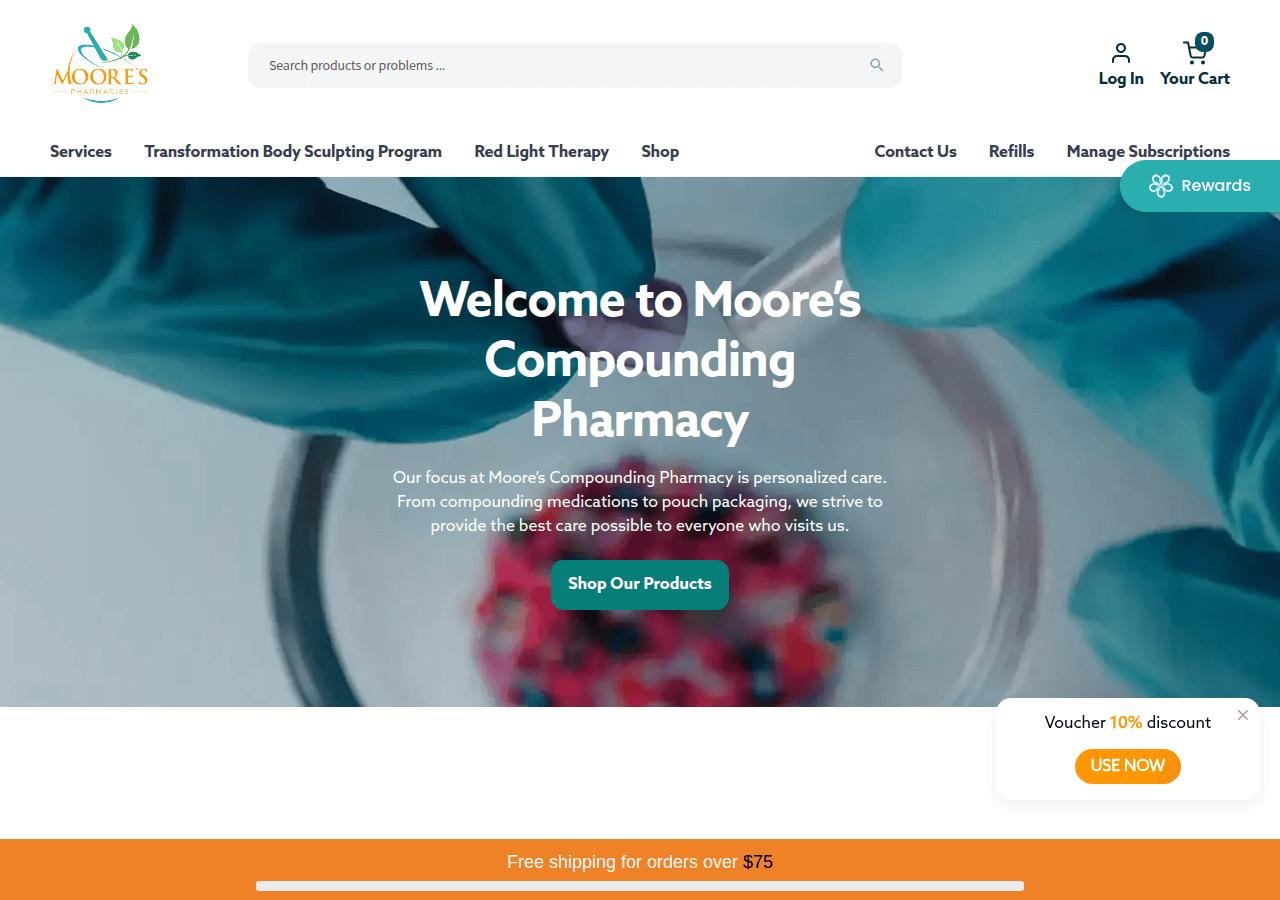 Screenshot of moorespharmacy.com