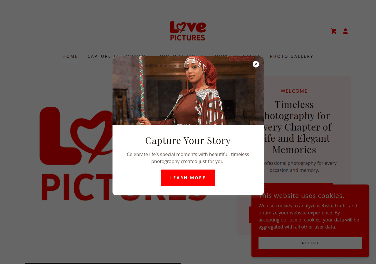 Screenshot of lovestudioandphoto.com