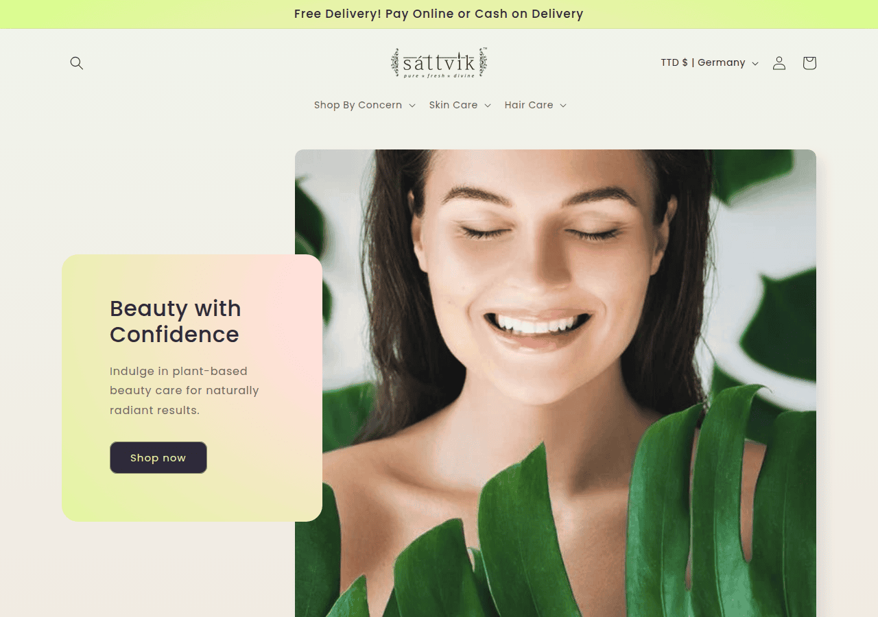 Screenshot of sattvikorganics.com