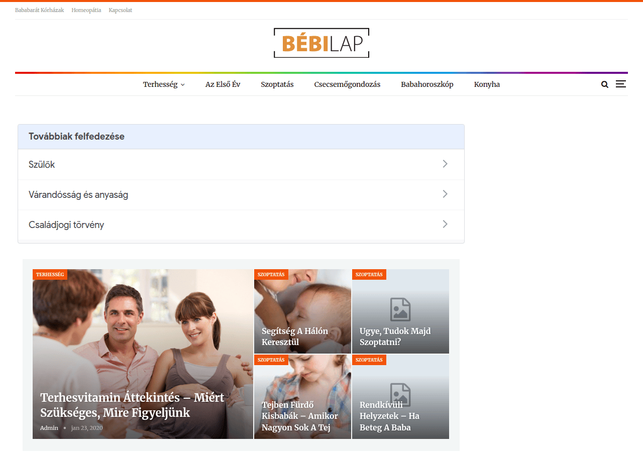 Screenshot of bebilap.hu