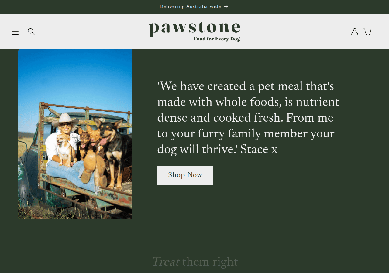 Screenshot of pawstone.com.au