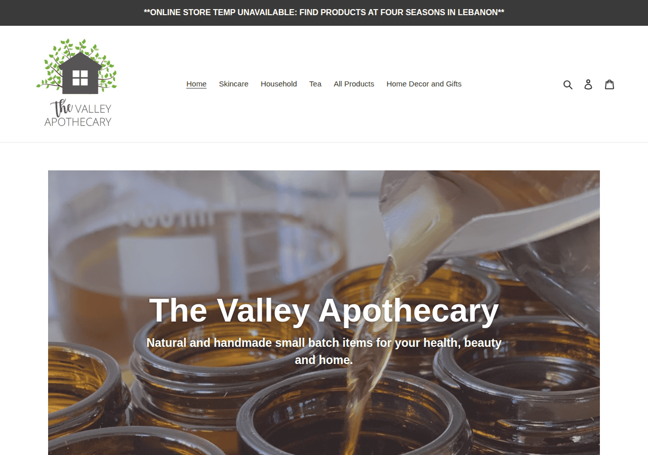 Screenshot of thevalleyapothecary.store