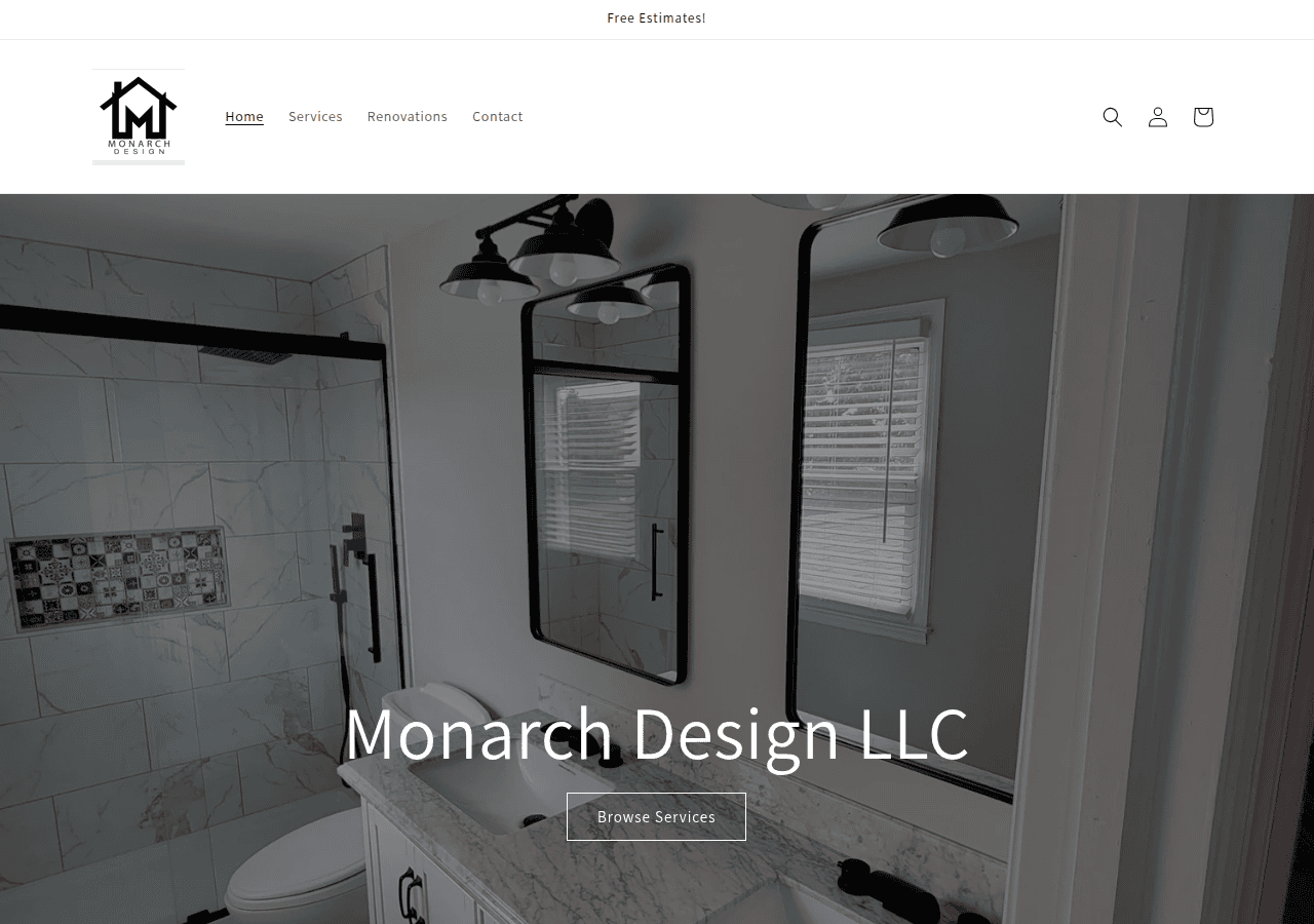 Screenshot of monarchdesignllc.myshopify.com