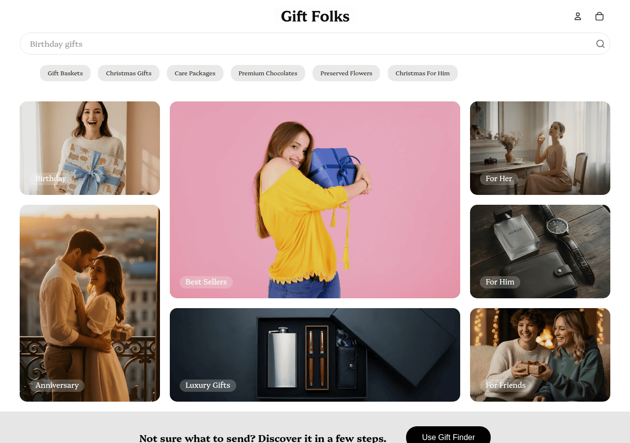 Screenshot of giftfolks.com