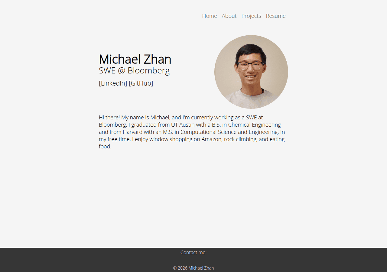 Screenshot of mzhan.dev