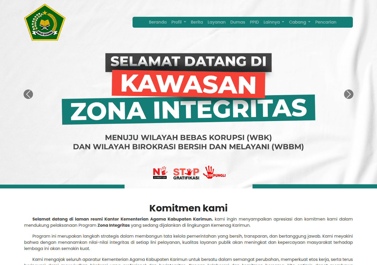 Screenshot of kemenagkarimun.org