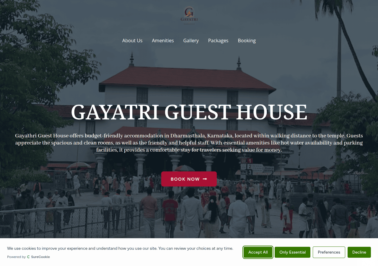 Screenshot of gayathriguesthouse.shop