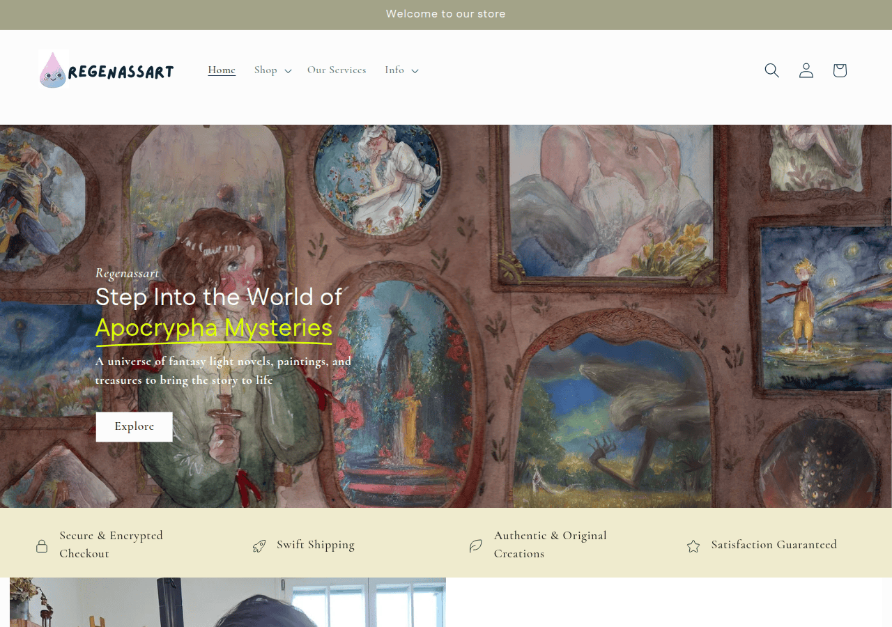 Screenshot of regenassart.com