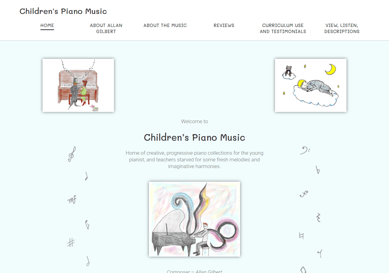 Screenshot of childrenspianomusic.com