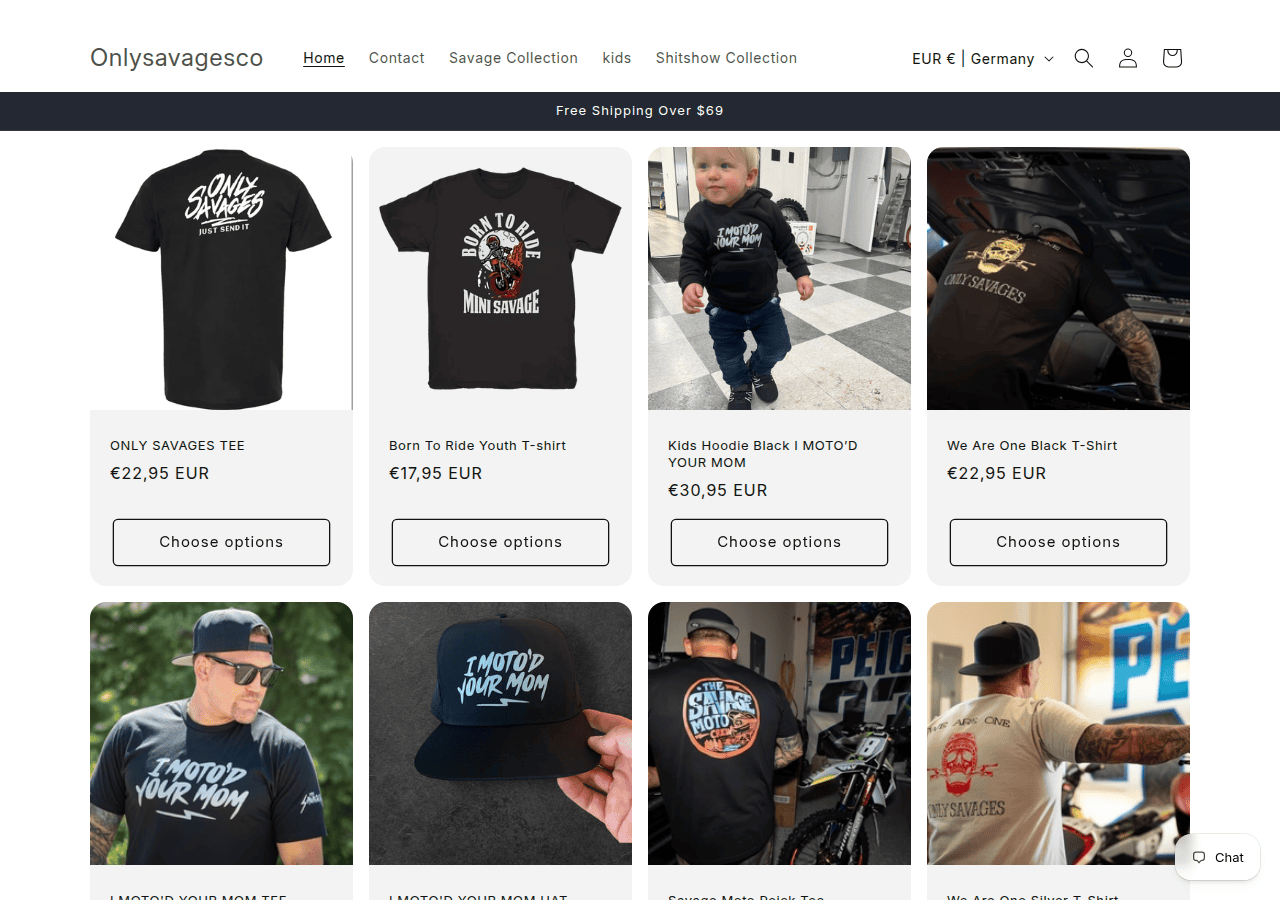 Screenshot of shitshowclothing.com