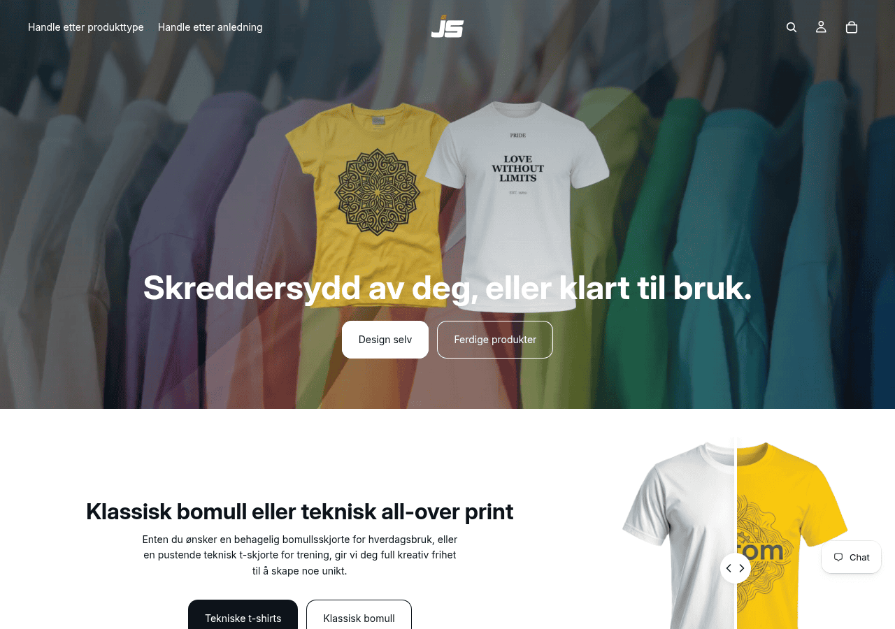 Screenshot of jerseyshop.no
